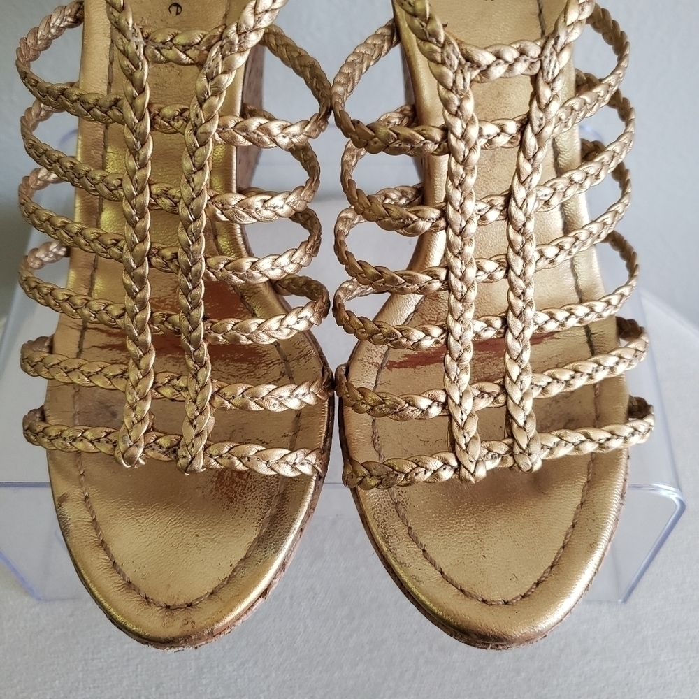 KATE Spade New York Felix Metallic Cork Wedge - Picture 3 of 11